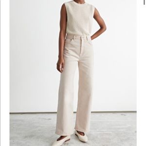 & Other Stories Wide Leg Cream Jeans